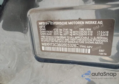 2016 BMW X1 xDrive28I from USA, damaged, VIN WBXHT3C36G5E53267